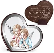 Pamiątka Chrztu Świętego - Obrazek w kształcie serca z nadrukiem dla dziecka z okazji narodzin - miniaturka - grafika 1