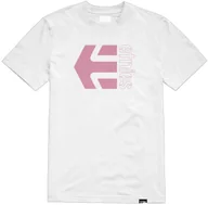 Koszulki męskie - t-shirt ETNIES CORP COMBO TEE WHITE/PINK - miniaturka - grafika 1