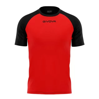 Koszulki sportowe męskie - Koszulka piłkarska dla dorosłych Givova Capo MC czerwono-czarna - grafika 1