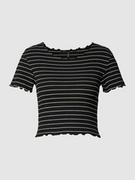 Koszulki i topy damskie - T-shirt krótki ze wzorem w paski model ‘ANITS’ - miniaturka - grafika 1