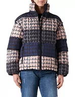 Kurtki damskie - Love Moschino Damska kurtka Allover Love Nylon Padded z odpinanymi rękawami, Var.pink-navy, 38 - miniaturka - grafika 1