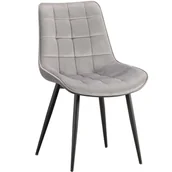 Krzesła - Krzesło welurowe jasnoszare #20 ART830 - miniaturka - grafika 1