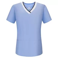 Fartuchy i rękawice kuchenne - MISEMIYA Damski fartuch sanitarny dla kobiet 707, jasnoniebieski, XS - miniaturka - grafika 1