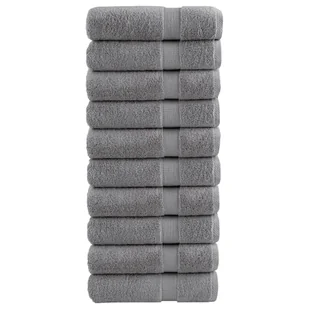 vidaXL Ręczniki premium SOLUND, 10 szt., szare, 50x100 cm - Ręczniki - miniaturka - grafika 1