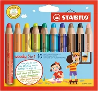 Przybory szkolne - Stabilo Kredki Woody 3w1 10 kolorów - miniaturka - grafika 1
