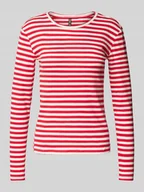 Bluzki damskie - Bluzka z długim rękawem o kroju slim fit z mieszanki bawełny ekologicznej model ‘RUKA’ - miniaturka - grafika 1