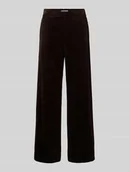 Spodnie damskie - Spodnie sztruksowe o kroju straight fit z czystej bawełny - miniaturka - grafika 1