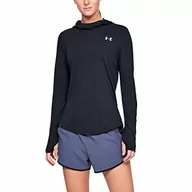 Bluzy damskie - Under Armour Under Armour damska streaker 2.0 długi rękaw bluza z kapturem rozgrzewana góra Black / Black / Reflective (001) XL 1342897-001 - miniaturka - grafika 1