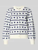 Swetry damskie - Kardigan o kroju regular fit z wyhaftowanym motywem na całej powierzchni model ‘Brielle’ - miniaturka - grafika 1