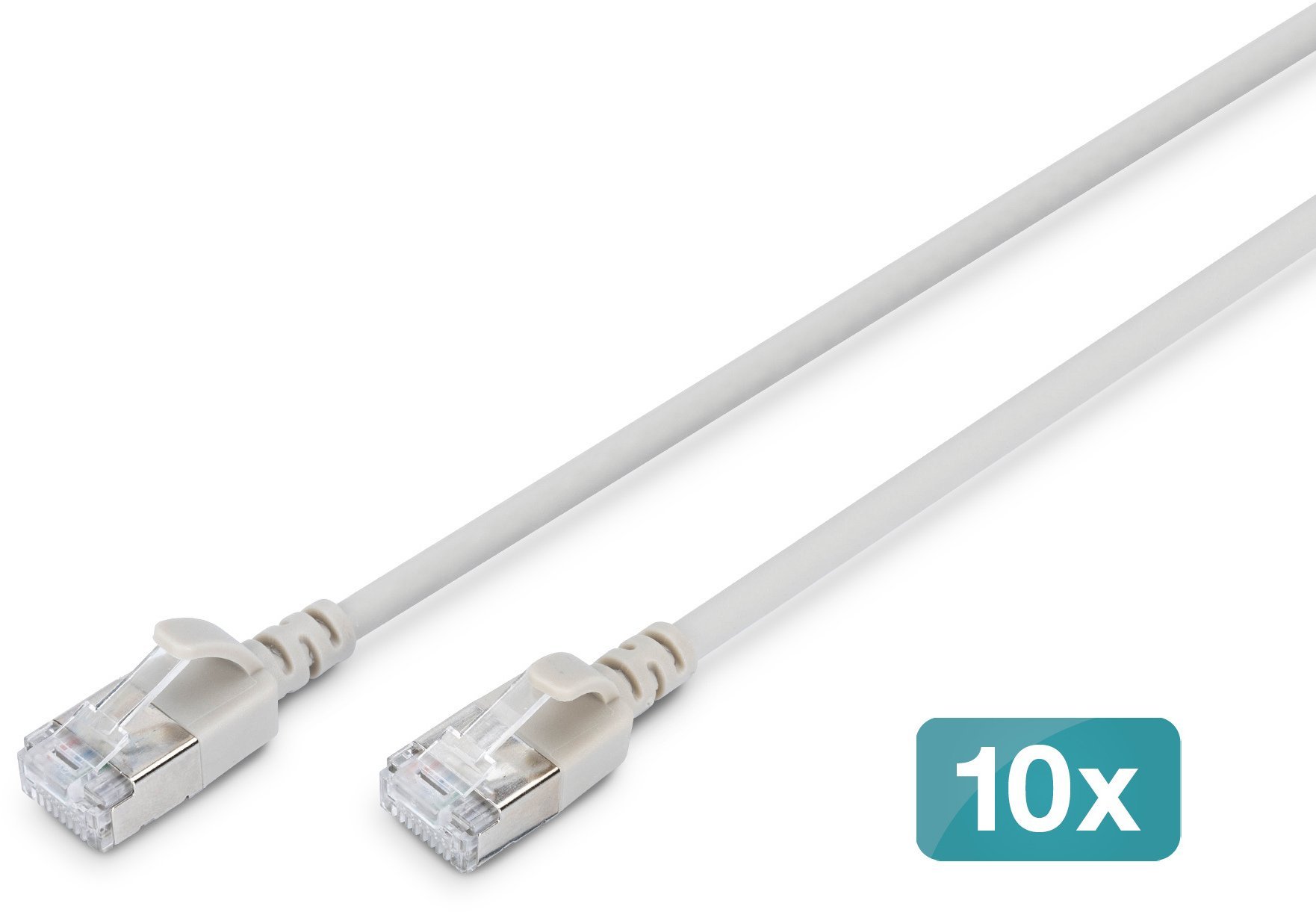 Digitus Kabel krosowy CAT 6A F/FTP Slim 0,30m szary 10 sztuk DK-1632-A-003S-10