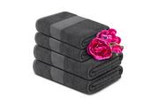 Ręczniki - Komplet ręczników średnich KONSIMO Lente, szary, 70x130, 50x90 cm, 4 szt. - miniaturka - grafika 1
