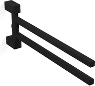 Wieszaki łazienkowe - Wieszak reling na ręczniki Corner pionowy czarny mat podwójny - miniaturka - grafika 1