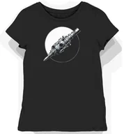 Koszulki i topy damskie - Koszulka damska czarna z motoryzacyjnym stylem eleganckiej srebrnej części XS - miniaturka - grafika 1