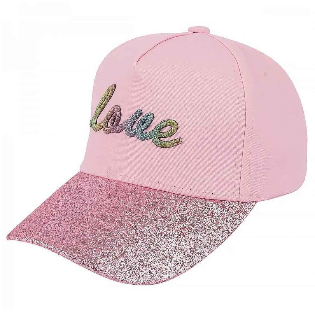Czapka z daszkiem dziecięca różowa LOVE