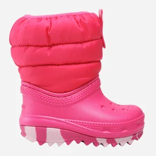 Śniegowce dziewczęce ocieplane Crocs Classic Neo Puff Boot K 207684 28-29 Różowe (191448883567) - Buty dla dziewczynek - miniaturka - grafika 1