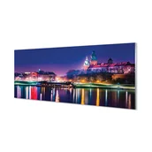 Tablice i flipcharty - Szklany panel Kraków Miasto noc rzeka 125x50 cm - miniaturka - grafika 1