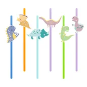 Słomki do napojów - Słomki papierowe dinozaury, 6 szt. - miniaturka - grafika 1