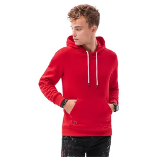 Bluza męska z kapturem Basic B979 czerwona L - Bluzy męskie - miniaturka - grafika 1