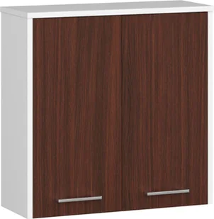Szafka łazienkowa wisząca: dwoje drzwi, dwie półki, kolor: biały|wenge, wymiary mebla: szer: 60 cm, wys: 60 cm, gł: 22,5 cm. - Szafki łazienkowe - miniaturka - grafika 1