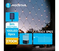 Lampy ogrodowe - Aigostar - LED Solarny łańcuch bożonarodzeniowy 100xLED/8 funkcji 4,5x1,5m IP65 ciepła biel - miniaturka - grafika 1