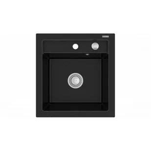 Mexen Vito zlewozmywak granitowy 1-komorowy 520 x 490 mm, czarny - 6503521000-77 - Zlewozmywaki - miniaturka - grafika 1