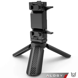 Uchwyt mini statyw na telefon aparat stojak podstawka regulowany obrotowy 360 Tripod selfie do zdjęć Alogy Czarny - Selfie stick - miniaturka - grafika 10