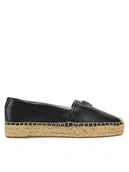 Espadryle damskie - Guess Espadryle FLJLND LEA14 Czarny - miniaturka - grafika 1