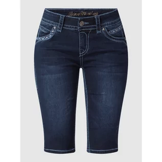 Spodenki damskie - Bermudy jeansowe z dodatkiem wiskozy model Stacy - Blue Monkey - grafika 1