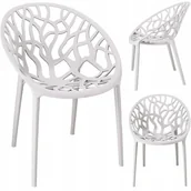 Fotele i krzesła ogrodowe - Krzesło ogrodowe, Albero, obłe siedzisko, 58x56x80 cm, białe - miniaturka - grafika 1