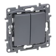 Kostki, złączki, wtyczki - Legrand Łącznik schodowy Niloe Selection 762302 podwójny 10AX stal - miniaturka - grafika 1