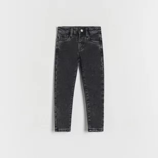 Reserved - Jeansy slim z efektem sprania - Szary - Spodnie i spodenki dla dziewczynek - miniaturka - grafika 1