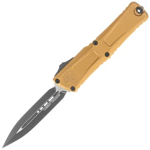 Nóż automatyczny OTF Microtech Combat Troodon D/E Gen III Tan Aluminium, Black M390MK by Tony Marfione (1142-1TA) - Noże - miniaturka - grafika 1