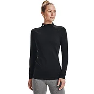 Koszulki i topy damskie - Under Armour Damski Cg Authentics Mockneck Ultra-ciepły top polo dla kobiet, termiczny top do biegania z długim rękawem z technologią Anti-Odour - miniaturka - grafika 1
