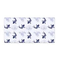 Podkładki na biurko - Mata do pracy biuro Niebieskie Ryby Koi 120x60 cm - miniaturka - grafika 1