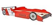 Łóżka dla dzieci i młodzieży - Czerwone łóżko auto z lampkami LED 90x200 F3-M07 - miniaturka - grafika 1