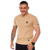 Koszulki sportowe męskie - T-shirt Octagon Small Logo beige - miniaturka - grafika 1