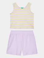Koszulki i topy damskie - United Colors Of Benetton Komplet top i spodenki 3NVVCK008 Kolorowy Regular Fit - miniaturka - grafika 1
