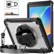 Etui do tabletów - D-Pro 360 Shock V2 Strap Case etui pancerne z uchwytem na rękę i paskiem na ramię do Apple iPad 7/8/9 10.2 (Czarny) - miniaturka - grafika 1
