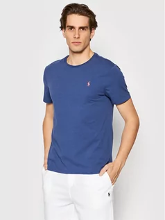 Koszulki męskie - Ralph Lauren Polo T-Shirt 710671438244 Granatowy Slim Fit - grafika 1