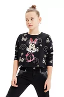 Koszulki dla dziewczynek - Desigual Koszulka dziewczęca Ts_Lara Minnie, czarny, 8 Lata - miniaturka - grafika 1