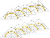 Linijki, ekierki - Ekierka z Tworzywa Sztucznego, Zestaw do Geometrii, 10 Sztuk - miniaturka - grafika 1