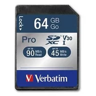 Karty pamięci - Karta pamięci Verbatim Pro SDXC 64GB UHS-I V30 U3 (90R/45W) (47022) - miniaturka - grafika 1