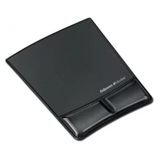 Fellowes Podkładka pod mysz i nadgarstek Health-V Crystal czarna FE455-2 - Podnóżki, podpórki, podkładki - miniaturka - grafika 1