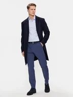 Płaszcze męskie - Calvin Klein Płaszcz wełniany K10K110462 Granatowy Regular Fit - miniaturka - grafika 1
