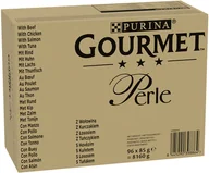 Mokra karma dla kotów - Zestaw Gourmet Perle, 96 x 85 g - Wołowina, kurczak, łosoś, tuńczyk w sosie - miniaturka - grafika 1