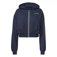 Bluzy damskie - Reebok Damska bluza z kapturem ID Energy na zamek błyskawiczny, Vector Navy, XS, Vector Navy, XS - miniaturka - grafika 1