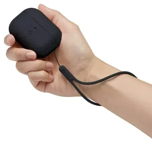 Etui ochronne na słuchawki Spigen Silicone Fit Strap do Apple AirPods Pro 1/2 czarny/black ACS05479 - Akcesoria do słuchawek - miniaturka - grafika 9