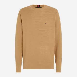 Swetry męskie - Sweter Tommy Hilfiger Interlaced Structure Crew Neck MW0MW31576 S Classic Khaki (8720644214756) - grafika 1