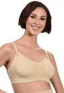 Biustonosze - Mamsy Biustonosz do karmienia bez fiszbin i bez fiszbinów, z wyściółką z pianki, beżowy, XL, beżowy, XL-3XL - miniaturka - grafika 1