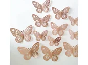 Halloween - Dekoracja lustrzana Motyle rose gold 2D - 12 szt. - miniaturka - grafika 1